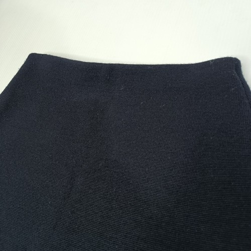 Vintage David Lawrence Wool Skirt Size M Medium Dark Navy Blue Elastic Waist - Picture 3 of 10