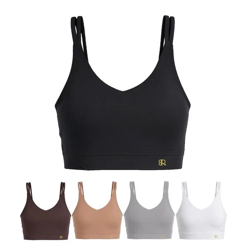 Eirica Women's Seamless Sports Bra Wirefree Comfort Stretch Removable Pad Pack 3 - Picture 3 of 51