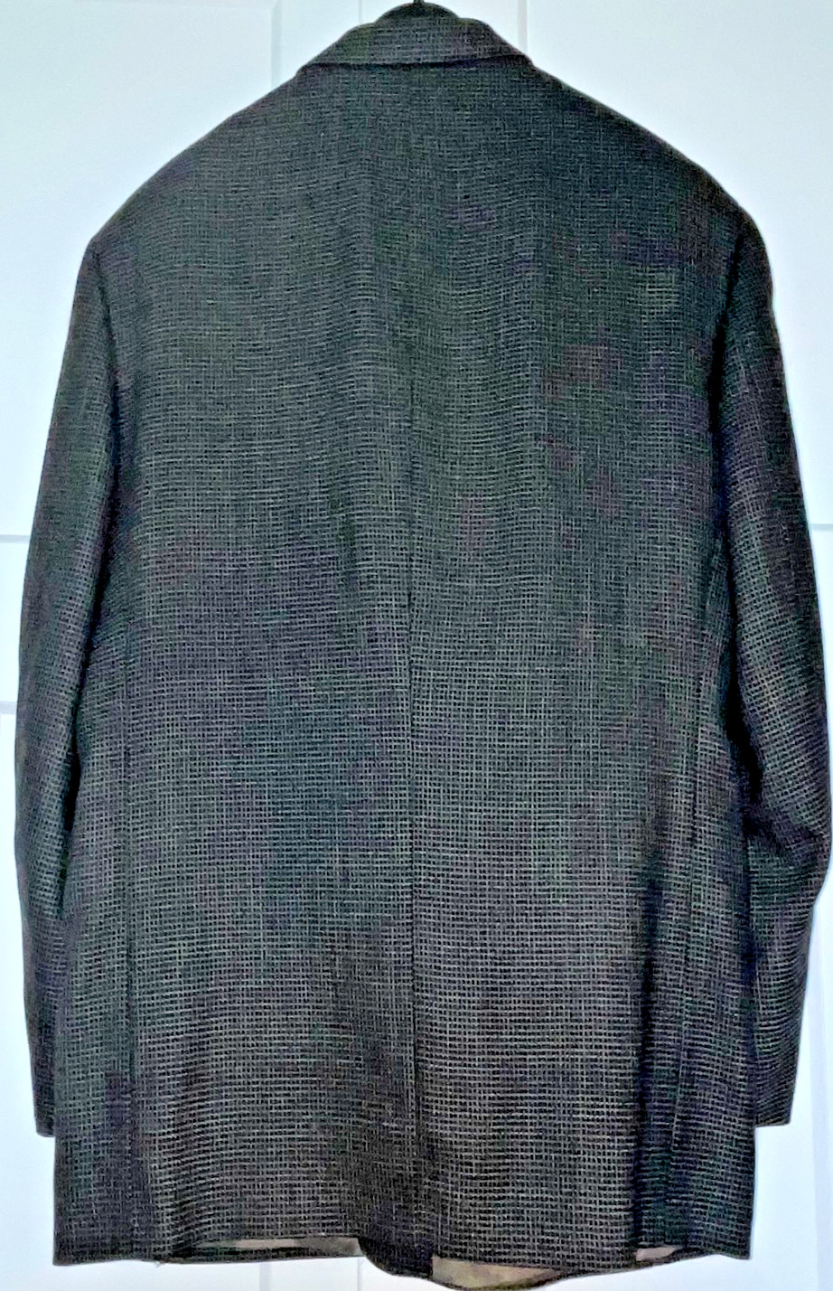 Tallia Uomo Black Checked Blazer Jacket Sport Coat 3 Button 100% Wool 42R