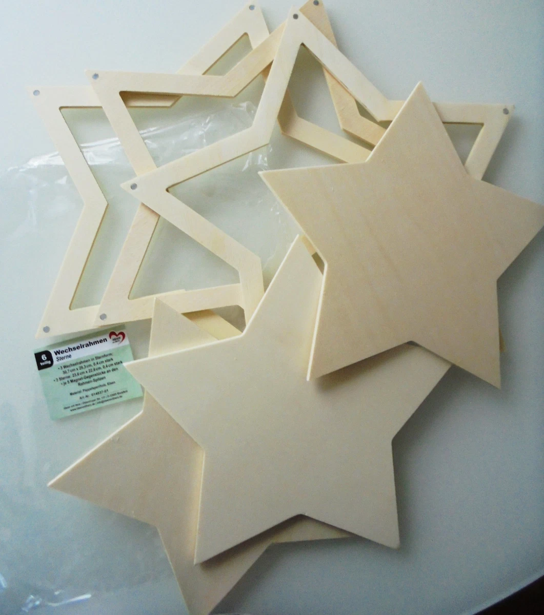LED-Holz-Stern mit Diamond Painting Wechselmotiven* QVC