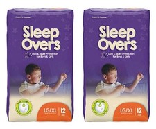 2 Packs of 24 Sleep Overs By Cuties Pull Up/Underwear Large/X Large 60-125 Lbs