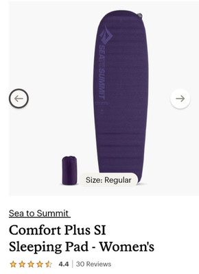 Sea To Summit Comfort Plus SI Sleeping Pad - Women's. Purple