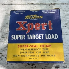 Vintage Western Xpert Super Target Load 12ga. Shotgun shell box ( Empty Box )  