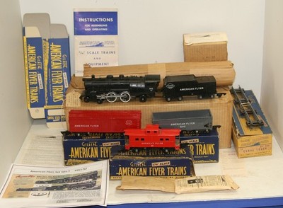 AC Gilbert American Flyer S Gauge Steam Freight Train Set 501T with OB, warranty