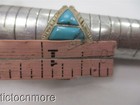 VINTAGE NAVAJO INDIAN COBBLESTONE TURQUOISE STAMPWORK RING STERLING — photo 9