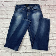 Cello Jeans Womens 9 Blue Medium Wash Straight Leg Stretch Denim Classic Pants