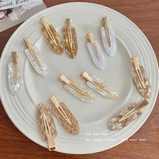 4 Pc Mixed Color Hair Clip Duckbill No Trace Bangs Barrette Elegant Women