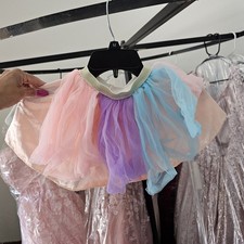 Multi-Color Girl's One Size 4 5 Tutu And Sian Tulle Blue Pink