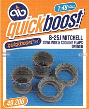 QBT49206 1:48 Quickboost B-25J Mitchell Cowlings & Cooling Flaps Opened (HKM