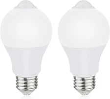 Motion Sensor Light Bulbs for Outdoor Indoor, 9W A19 Detector Daylight 