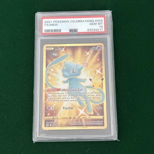 Pokemon 2021 Celebrations FA/MEW #025 PSA 10 Shiny Gold Mew