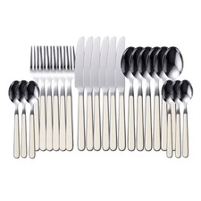 SWISS HOUSE, Ensemble de couverts 24 pièces en acier inoxydable avec bords lisses