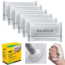 6-Pack New Type White Waterproof Sealant Mastic, Repair Sealing Clay, Quick