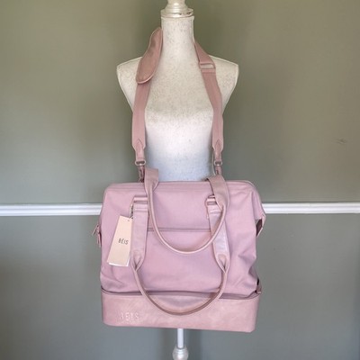 NWT BEIS Mini Weekender Travel Bag Atlas Pink Laptop Sleeve Trolley BarbieCore