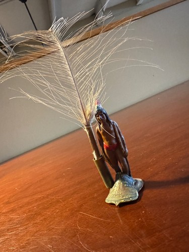Vintage Nebraska Tourism Quill Pen w Native American & State Capitol Emblem OLD!