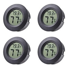 4-pack Mini Hygrometer Thermometer Fahrenheit Indoor Room Round Humidity Temp...