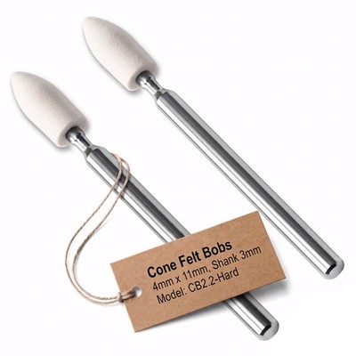 Cone Hard Wool Felt Bob Polish Buff Grind Wheel Head 0.16 Point Bits 0.12 Shank