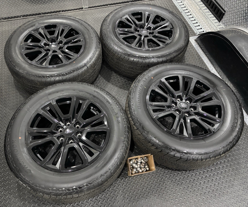 Ford 20" F-150 Platinum Black OEM Wheels Tires Rims Lariat Limited Tremor TPMS - Picture 16 of 18