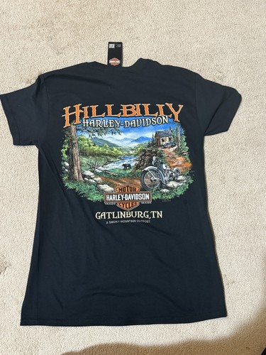 Y2K Harley Davidson Biker T Shirt Sz XL Black HillBilly Gatlinburg Motorcycle