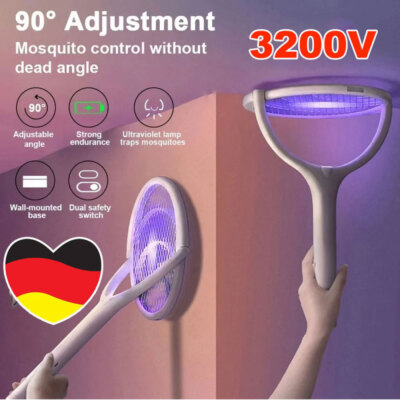 3200V Elektrische Fliegenklatsche Extra Stark USB Elektro Mücken Fliegenklatsche