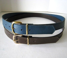 Lot of 2 Vintage Women's Fashion Belts - Blue  Brown Size 10