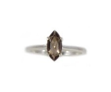 Smoky Quartz Ring Antique 19thC 1ct Cairngorm Scotland Gemstone Sterling Ring