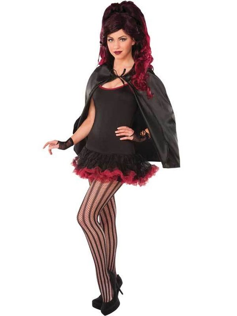 Adult Short Superhero Black Cape /& Eye Mask Fancy Dress Halloween Vampire Gothic
