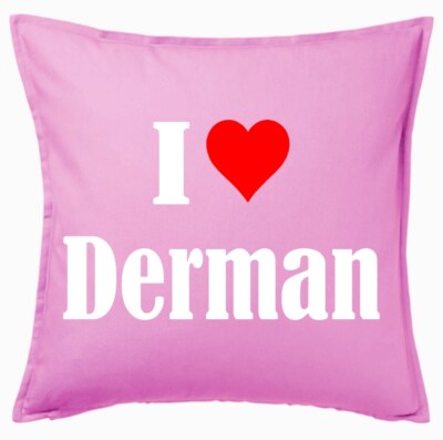 I Love Derman Kissenbezug Pink Ich Liebe Derman 110991