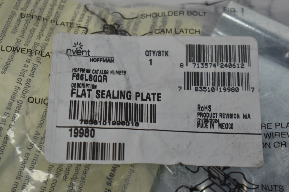 Hoffman Flat Sealing Plate Cover & Gasket For Wireway 6
