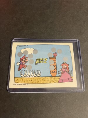 SUPER MARIO BROS 2 1989 Topps Nintendo Scratch-Off Screen 10 Princess Peach Rare