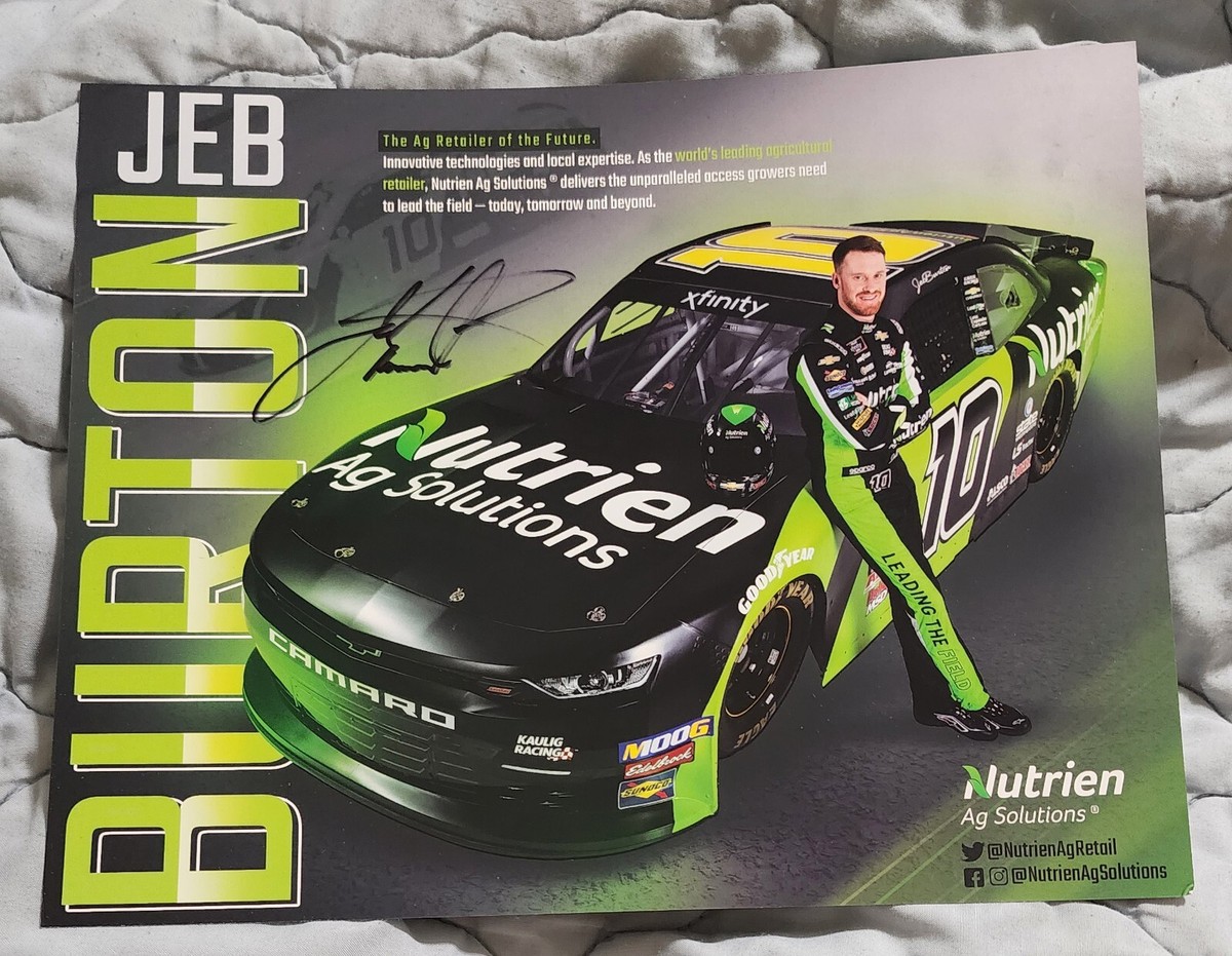 Burton T6　ジェイクバートン サイン入り 激レア! テリエモデル JEB BURTON ***AUTOGRAPHED*** #10 NUTRIEN XFINITY SERIES HERO CARD