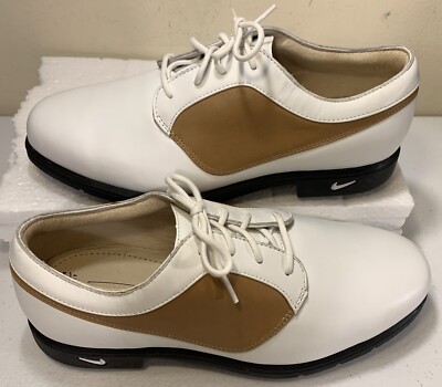 Nike Air Golf Shoes Verdana Last White Brown Leather Soft  display picture 2