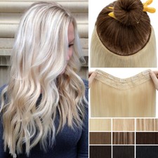 CLEARANCE Clip In 100 Human Hair Extensions 3/4 Full Head Thick U-Shape Weft