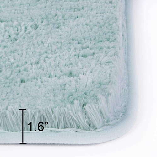 Large Bathroom Rug (24 x 60, Aqua) - Extra Soft Absorbent Shaggy Bath Mat - Picture 16 of 67