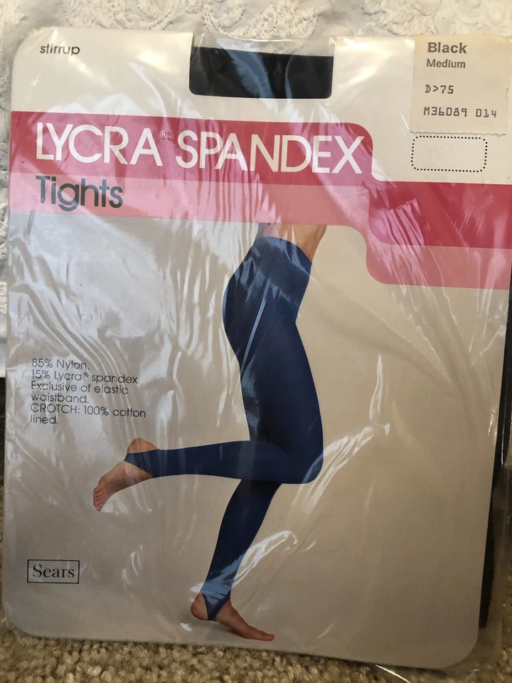 Medias de colección Sears Cling-alon STRIRUP medianas hasta 145 lb negras nuevas de stock Foto 2 de 4