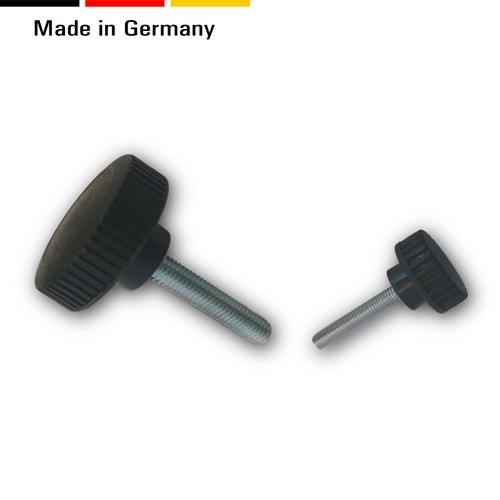 2 Rändelschrauben Mit 30mm Kopf - Kunststoff/Stahl, Schwarz