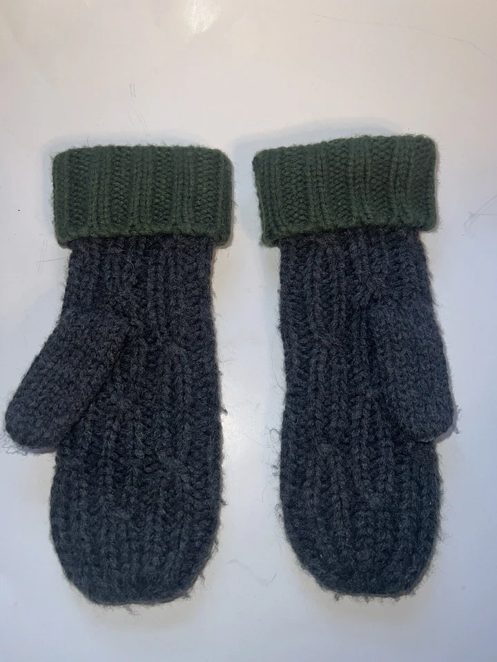 MICHAEL KORS Mujer Colorblock Acanalado Cable Tejido Mitones Gris Verde Foto 2 de 2