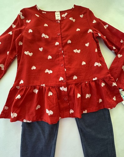 Carter’s Girl Size 7 Valentine’s Day Top And Leggings NWT - Picture 2 of 4