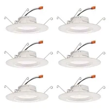 Juno RetroBasics 5/6" LED Retrofit Recessed Light Trim Selectable CCT White 6PK