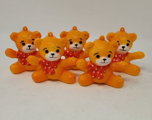 Vintage Novelty Christmas  Blow Mold Teddy Bear Light Cover Set Of 5 Holiday  - Picture 1 of 6