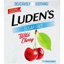 Luden's Sugar Free Wild Cherry Cough Drops 75 Throat Drops