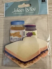 RARE Jolee's By You PB &J Peanut Butter jelly Sandwich Sticker Scrapbooking