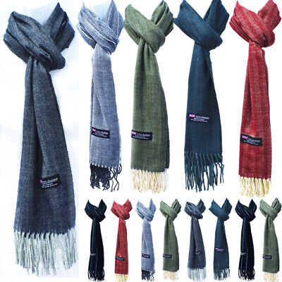 Winter Men Women Warm 100% Cashmere Scotland Made Plaid Scarf Wraps Wool Scarves