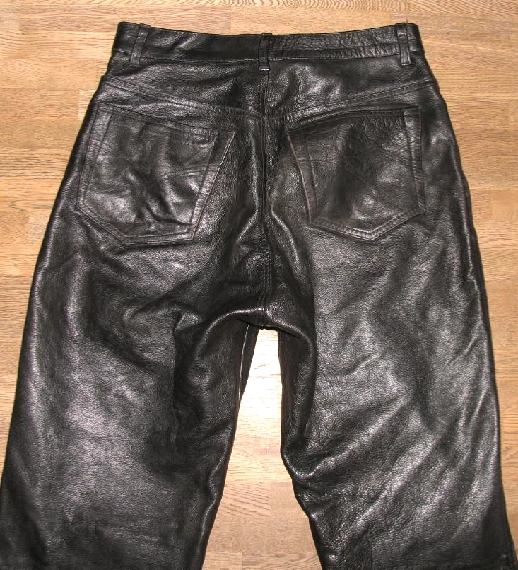 -MODEKA- LEDERJEANS für Herren / Biker- Lederhose in schwarz ca. W33 / L34 - Bild 3 von 4
