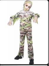 Slimy Mummy Undead Egyptian Hooded Dress Up Halloween Kid Costume Medium 8-10