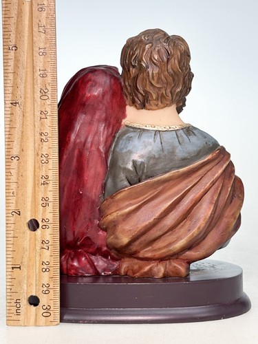 Florentine Collection Holy Family Figurine Resin on Wood Base Small Statue - Picture 4 of 5