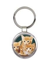 Cats : Gift Round Keychain Cute Funny Pet Animal Friend Kitten Feline Pets Lover