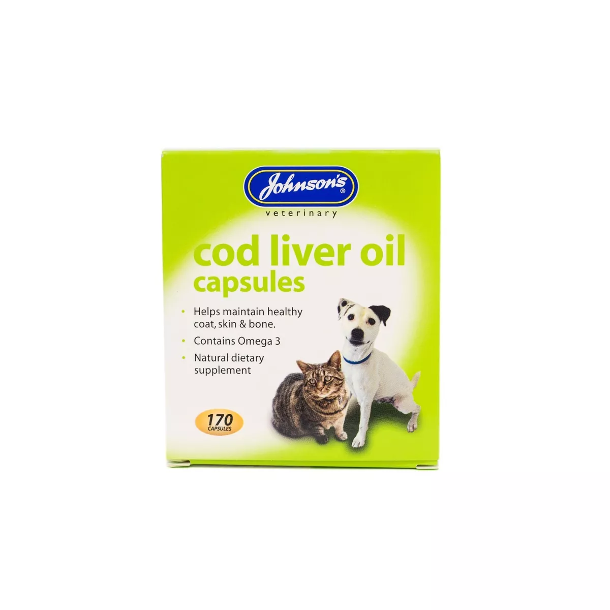 Johnson s Cod Liver Oil 170 Capsules Vitamins A D E For Dogs