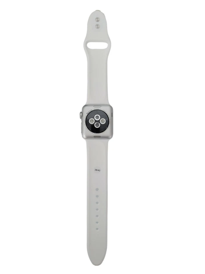 Apple Watch Series 3 38mm GPS Silver Aluminum Case w/ White Sport Band MTEY2LL/A - Image 2 of 4