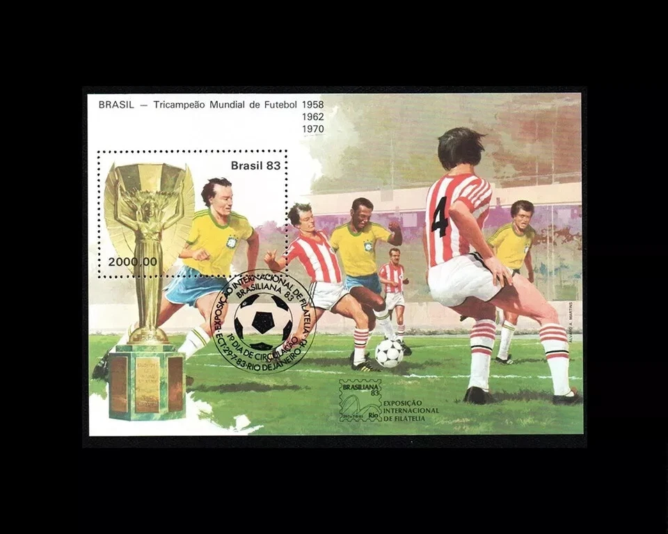 Fútbol Fútbol Brasil 1983 Tres veces Campeón Mundial de Fútbol COMO NUEVO Foto 3 de 3